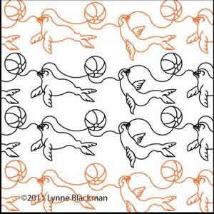 Digital Quilting Design Seals Border by Lynne Blackman.