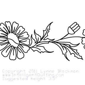 Digital Quilting Design Simple Daisy Corner by Lynne Blackman.
