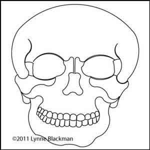 Digital Quilting Design Skull 1 by Lynne Blackman.