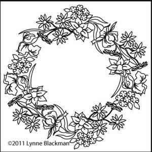 Digital Quilting Design Spring Wreath by Lynne Blackman.