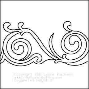Digital Quilting Design Swirl Scroll Border by Lynne Blackman.