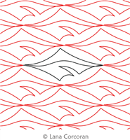 Digital Quilting Design Angular Leaf Line by Lana Corcoran.