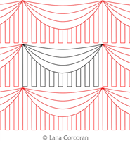 Digital Quilting Design Swag with Piano Key Border by Lana Corcoran.