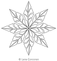 Diamond Split Leaf Star by Lana Corcoran. This image demonstrates how this computerized pattern will stitch out once loaded on your robotic quilting system. A full page pdf is included with the design download.