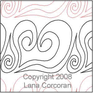 Digital Quilting Design Heart Panto/Border by Lana Corcoran.