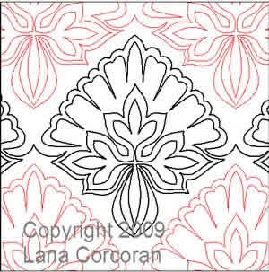 Digital Quilting Design Patrician Petals by Lana Corcoran.