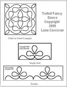 Digital Quilting Design Trefoil Fancy Dance by Lana Corcoran.