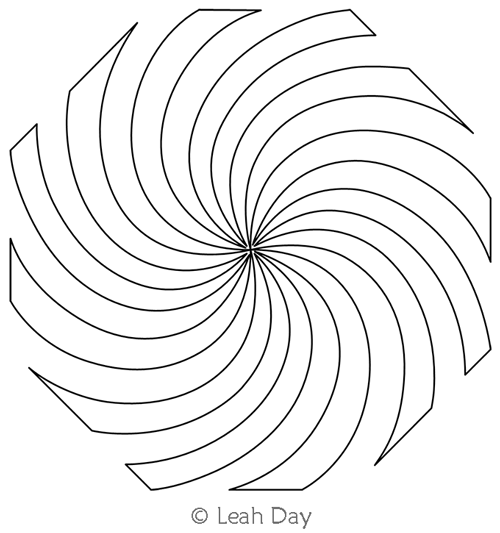 Digital Quilting Design Octagon Swirl Motif by Leah Day.