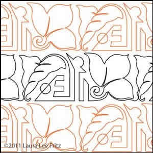 Digital Quilting Design Art Deco Floral Panto by LauraLee Fritz.