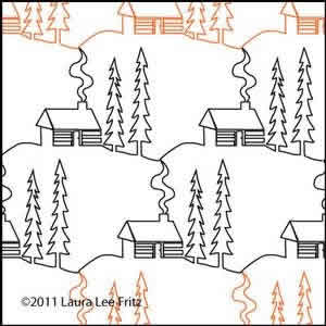 Digital Quilting Design Log Cabin by LauraLee Fritz.