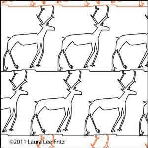 Digital Quilting Design Petroglyph Elk by LauraLee Fritz.