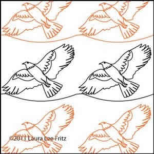 Digital Quilting Design Soaring Hawk by LauraLee Fritz.