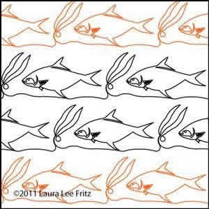 Digital Quilting Design Tuna Yellowfin by LauraLee Fritz.