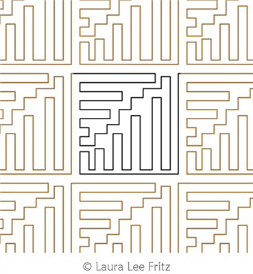 Basketweave Steps by LauraLee Fritz. This image demonstrates how this computerized pattern will stitch out once loaded on your robotic quilting system. A full page pdf is included with the design download.