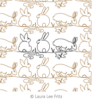 Bunny Trio by LauraLee Fritz. This image demonstrates how this computerized pattern will stitch out once loaded on your robotic quilting system. A full page pdf is included with the design download.