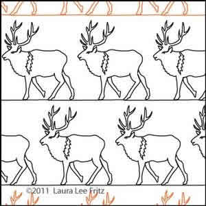 Digital Quilting Design Elk by LauraLee Fritz.