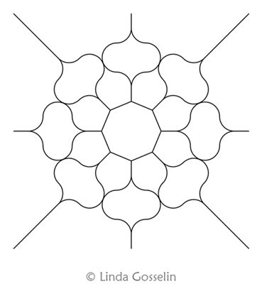 Digital Quilting Design Curve Block 8 by Linda Gosselin.