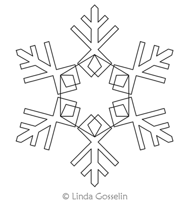 Digital Quilting Design Snowflake Block 3 by Linda Gosselin.
