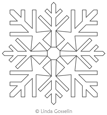 Digital Quilting Design Snowflake Block 9 by Linda Gosselin.