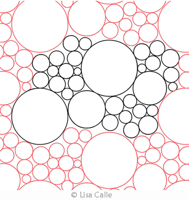 Digital Quilting Design Bubblelicious Large by Lisa Calle.