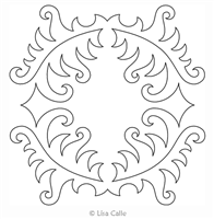 Digital Quilting Design Frolicking Fern Block by Lisa Calle.