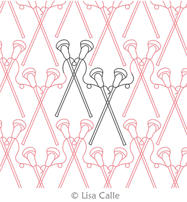 Digital Quilting Design LAX Sticks by Lisa Calle.