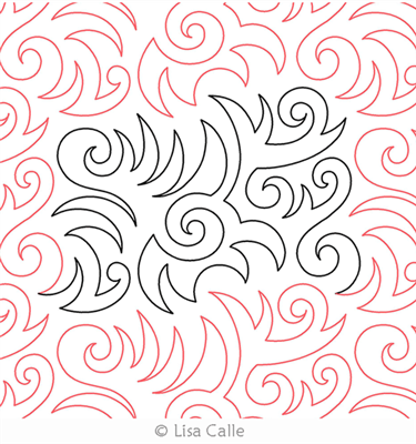 Digital Quilting Design Tiger Swirl by Lisa Calle.