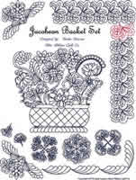 Digital Quilting Design Jacobean Basket Set by Linda Lawson.
