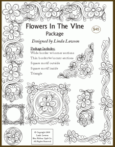 Digital Quilting Design Flowers in the Vine Set by Linda Lawson.