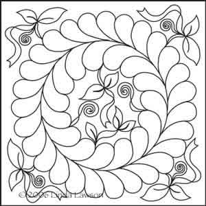 Digital Quilting Design Log Cabin Feather Wreath by Linda Lawson.