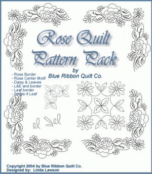 Digital Quilting Design Rose Quilt Pattern Pack by Linda Lawson.