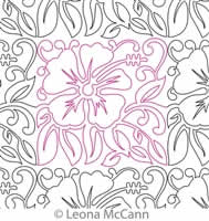 Digital Quilting Design Hawaiian Flower Border and Panto 10 by Leona McCann.