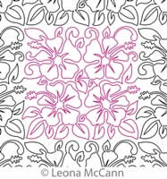 Digital Quilting Design Hawaiian Flower Border and Panto 12 by Leona McCann.