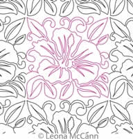 Digital Quilting Design Hawaiian Flower Border and Panto 2 by Leona McCann.