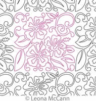 Digital Quilting Design Hawaiian Flower Border and Panto 6 by Leona McCann.