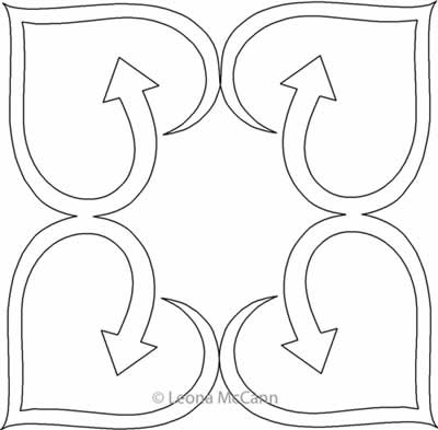 Digital Quilting Design Love Returned Block 2 by Leona McCann.
