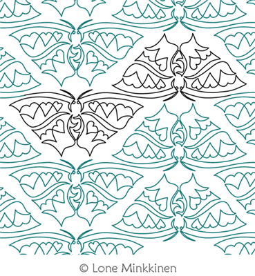 Digital Quilting Design Butterfly Love  by Lone Minkkinen