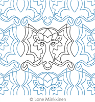 Digital Quilting Design Dragon Face by Lone Minkkinen