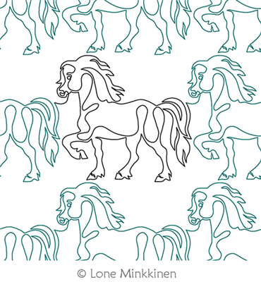 Digital Quilting Design Icelandic Horse by Lone Minkkinen