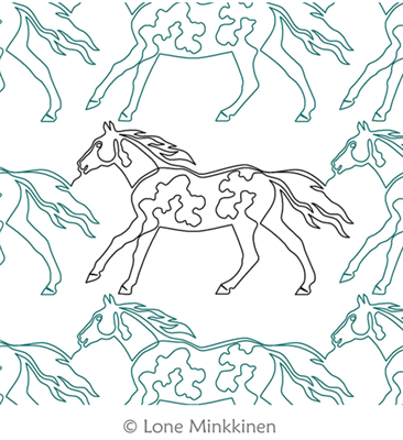 Digital Quilting Design Painted Horse by Lone Minkkinen