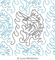 Digital Quilting Design Sail Fish by Lone Minkkinen