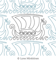 Digital Quilting Design Viking Ship by Lone Minkkinen