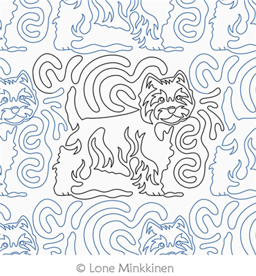 Digital Quilting Design Westie by Lone Minkkinen