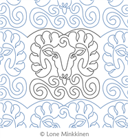 Aries by Lone Minkkinen. This image demonstrates how this computerized pattern will stitch out once loaded on your robotic quilting system. A full page pdf is included with the design download.