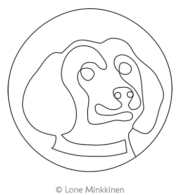 Dachshund Circle Motif by Lone Minkkinen. This image demonstrates how this computerized pattern will stitch out once loaded on your robotic quilting system. A full page pdf is included with the design download.