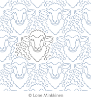 Ewes by Lone Minkkinen. This image demonstrates how this computerized pattern will stitch out once loaded on your robotic quilting system. A full page pdf is included with the design download.