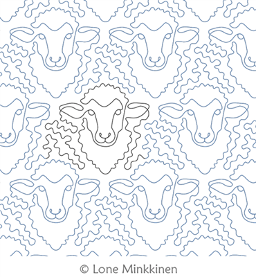 Ewes by Lone Minkkinen. This image demonstrates how this computerized pattern will stitch out once loaded on your robotic quilting system. A full page pdf is included with the design download.