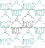 Party Cupcakes by Lone Minkkinen. This image demonstrates how this computerized pattern will stitch out once loaded on your robotic quilting system. A full page pdf is included with the design download.