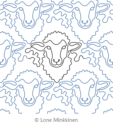 Sheepish by Lone Minkkinen. This image demonstrates how this computerized pattern will stitch out once loaded on your robotic quilting system. A full page pdf is included with the design download.