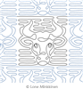 Taurus by Lone Minkkinen. This image demonstrates how this computerized pattern will stitch out once loaded on your robotic quilting system. A full page pdf is included with the design download.